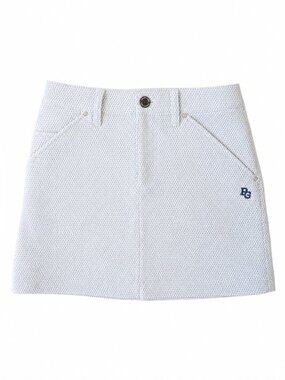 PEARLY GATES Japan Golf Gray Argyle Print Stretch Velvet Cute Mini Skirt 00 / XS